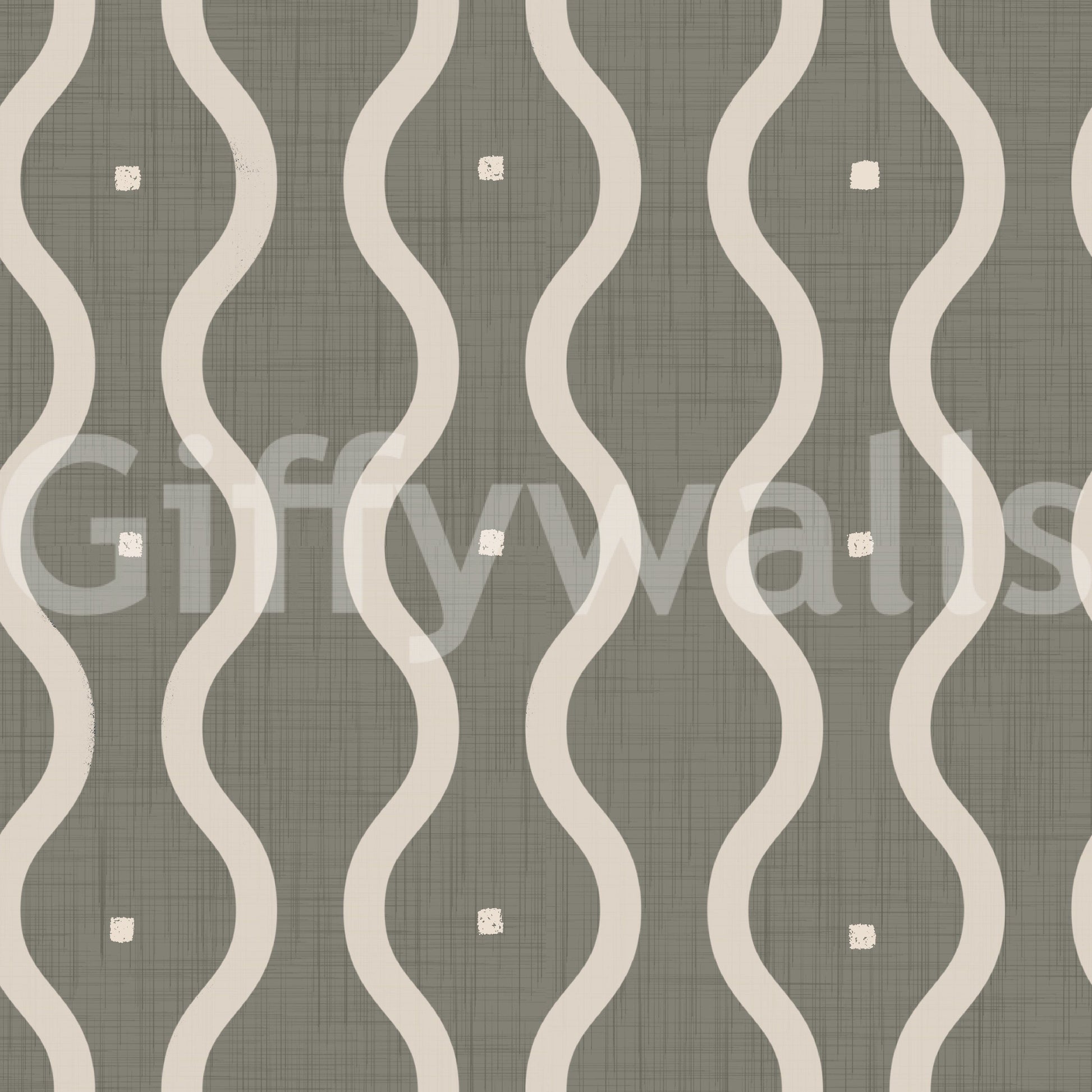 Vintage 70s aesthetic Retro Rhythm Taupe peel stick wallpaper stylish living area