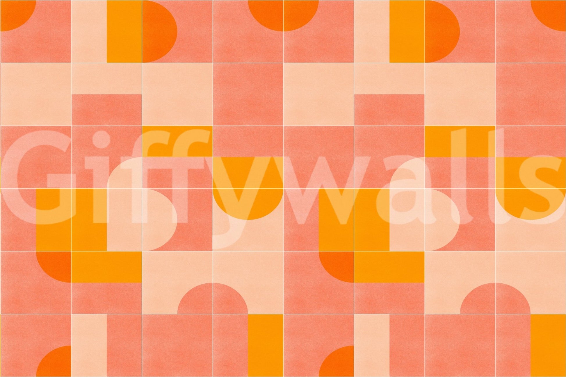 Lively geometric tile mural bringing a vintage touch to your walls

