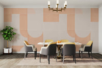 Vintage tile design mural with vibrant, energetic colors

