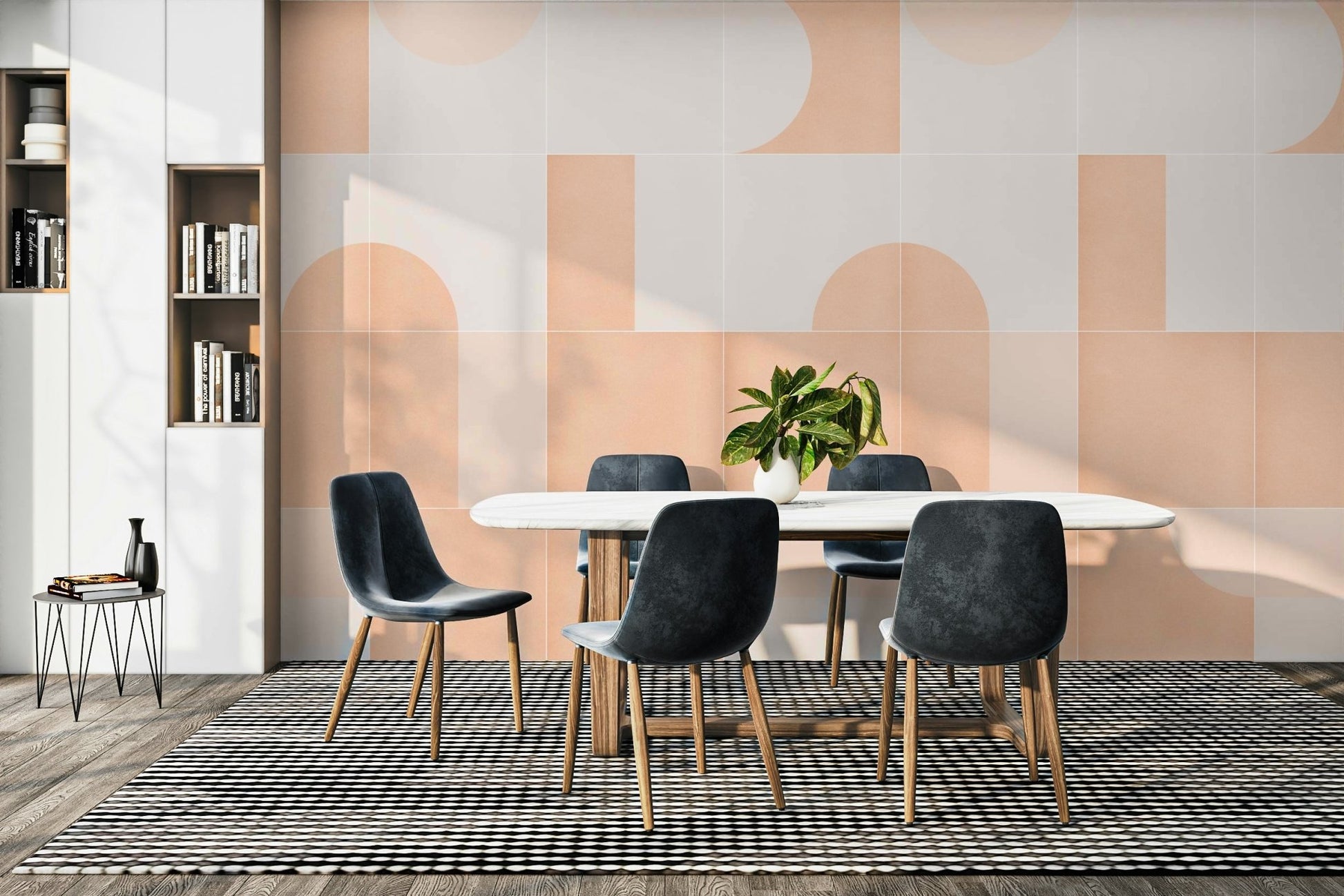 Retro-inspired tile pattern in colorful hues for a dynamic look

