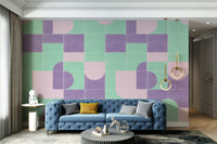 Rustic retro tile mural wallpaper

