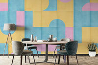 Retro tile pattern wall mural

