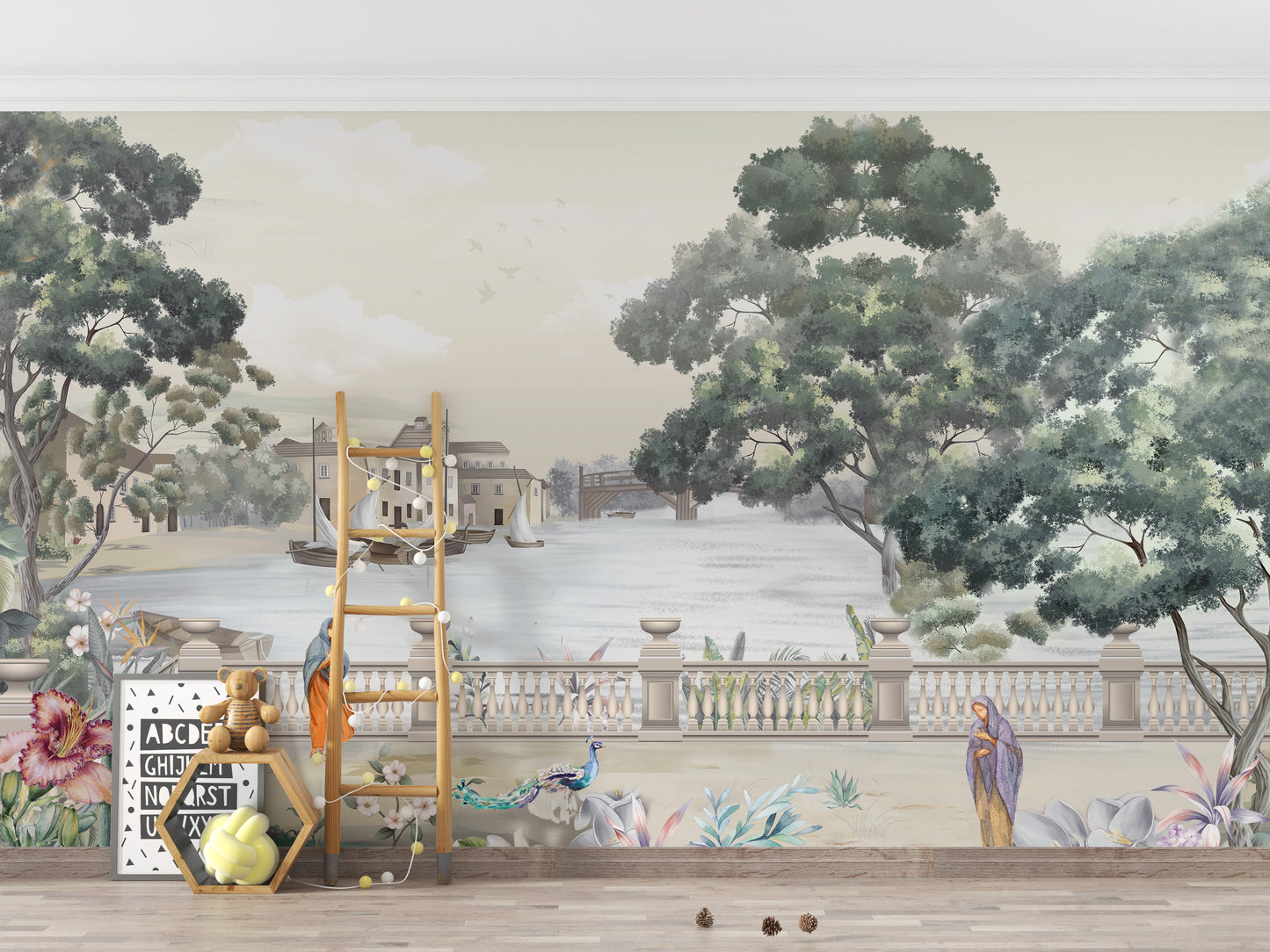 Retro Vintage River City Wallpaper Murals - Giffywalls