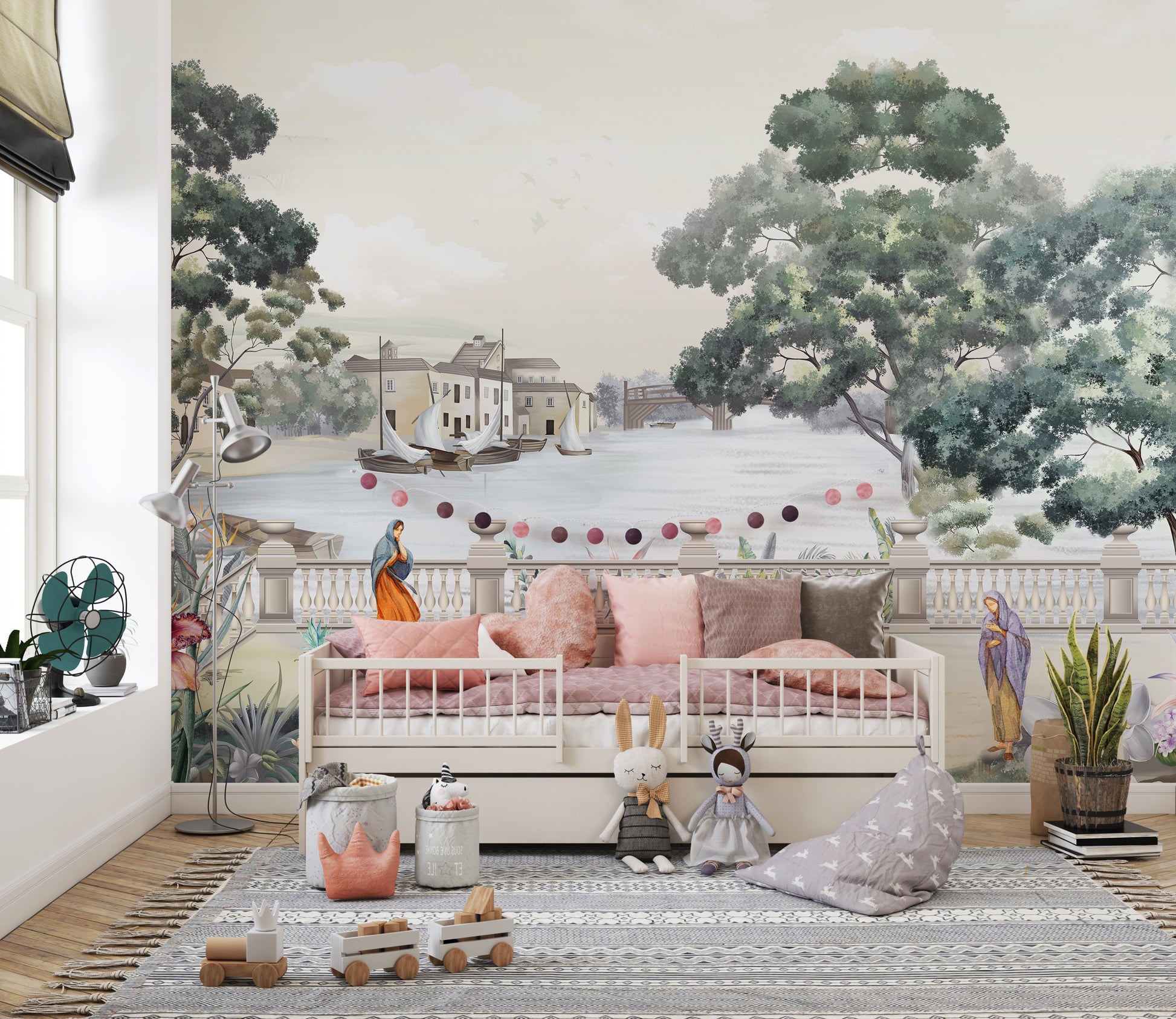 Retro Vintage River City Wallpaper Murals - Giffywalls