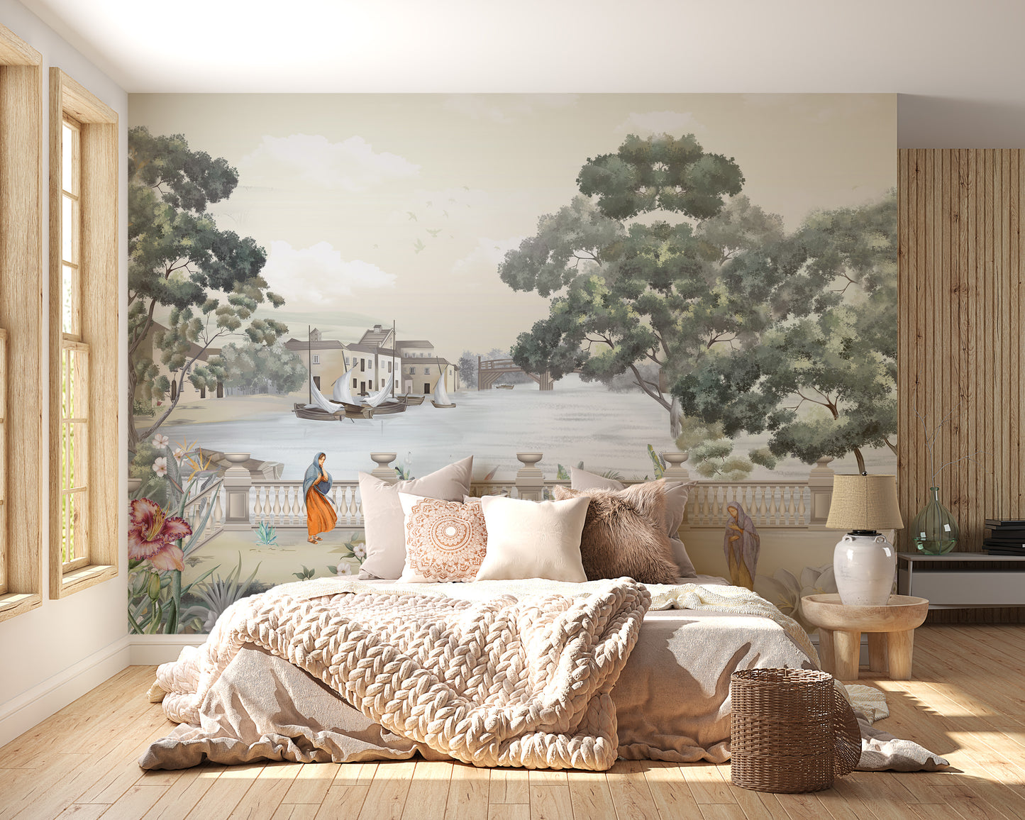 Retro Vintage River City Wallpaper Murals - Giffywalls