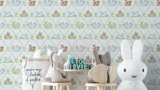Ribbon & Bow Animal Paradise wallpaper with colorful animals

