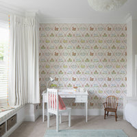Ribbon & Rhymes wallpaper creating a calm nursery atmosphere

