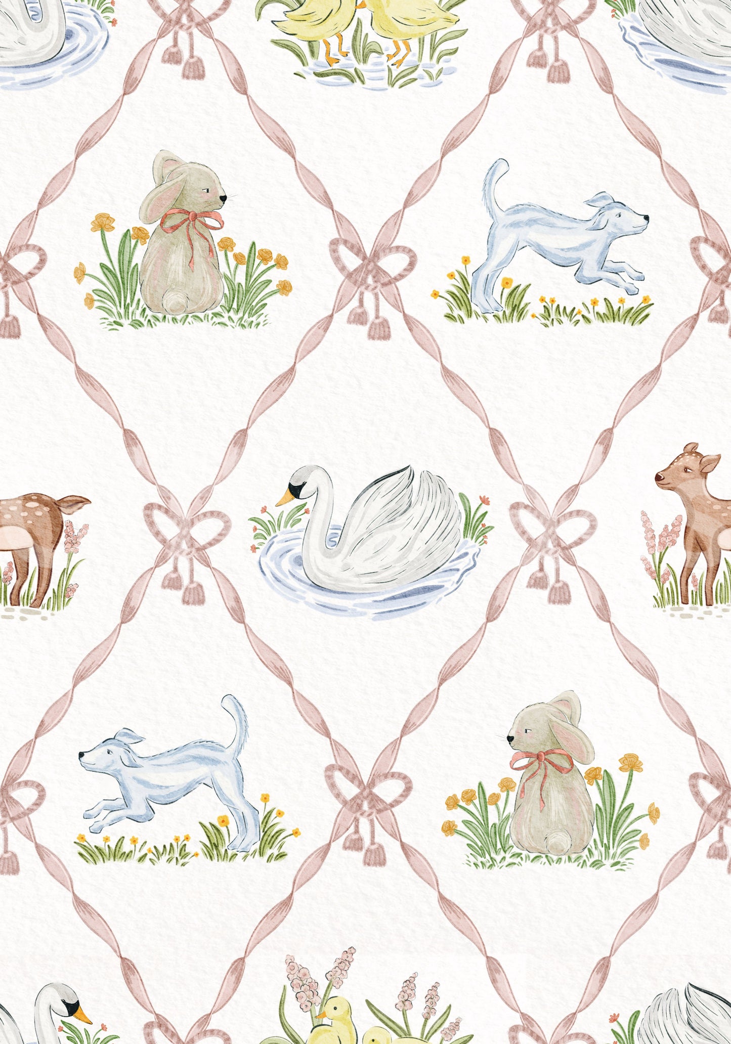 Ribbon & Rhymes Nursery Wallpaper Wallpaper⁠