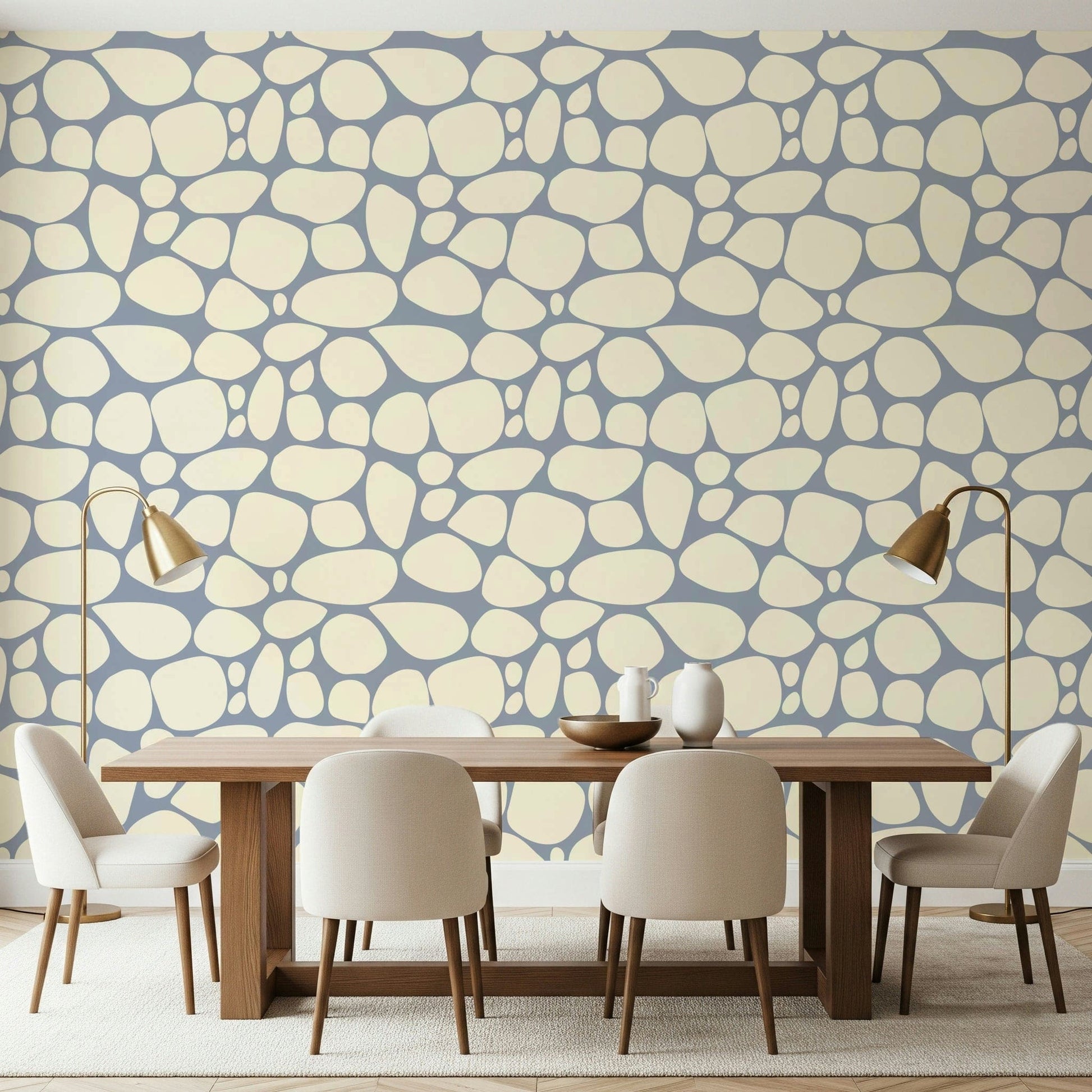 Contemporary river rock wallpaper pattern