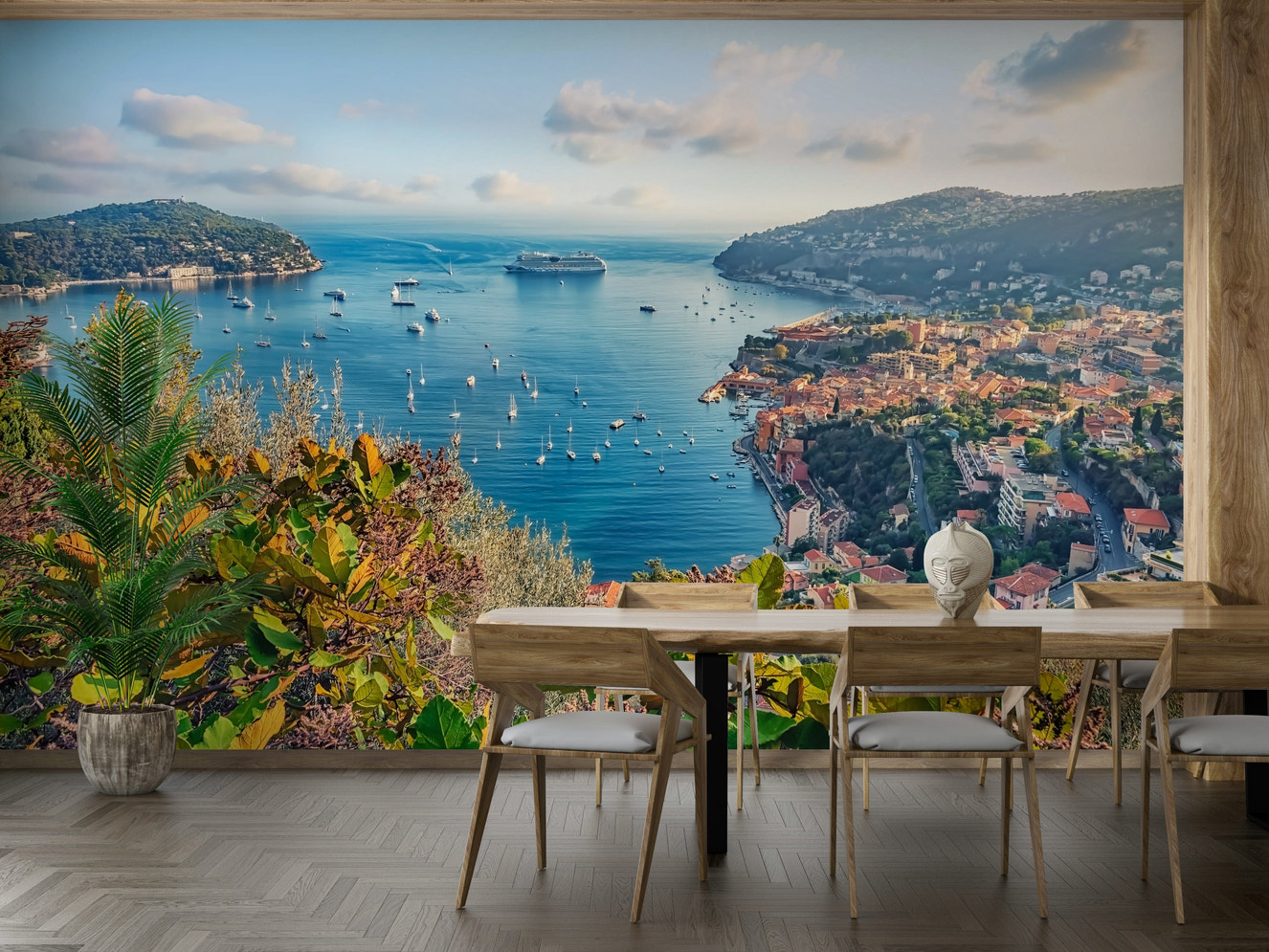 A beautiful French Riviera wallpaper mural of a luxury coast.

