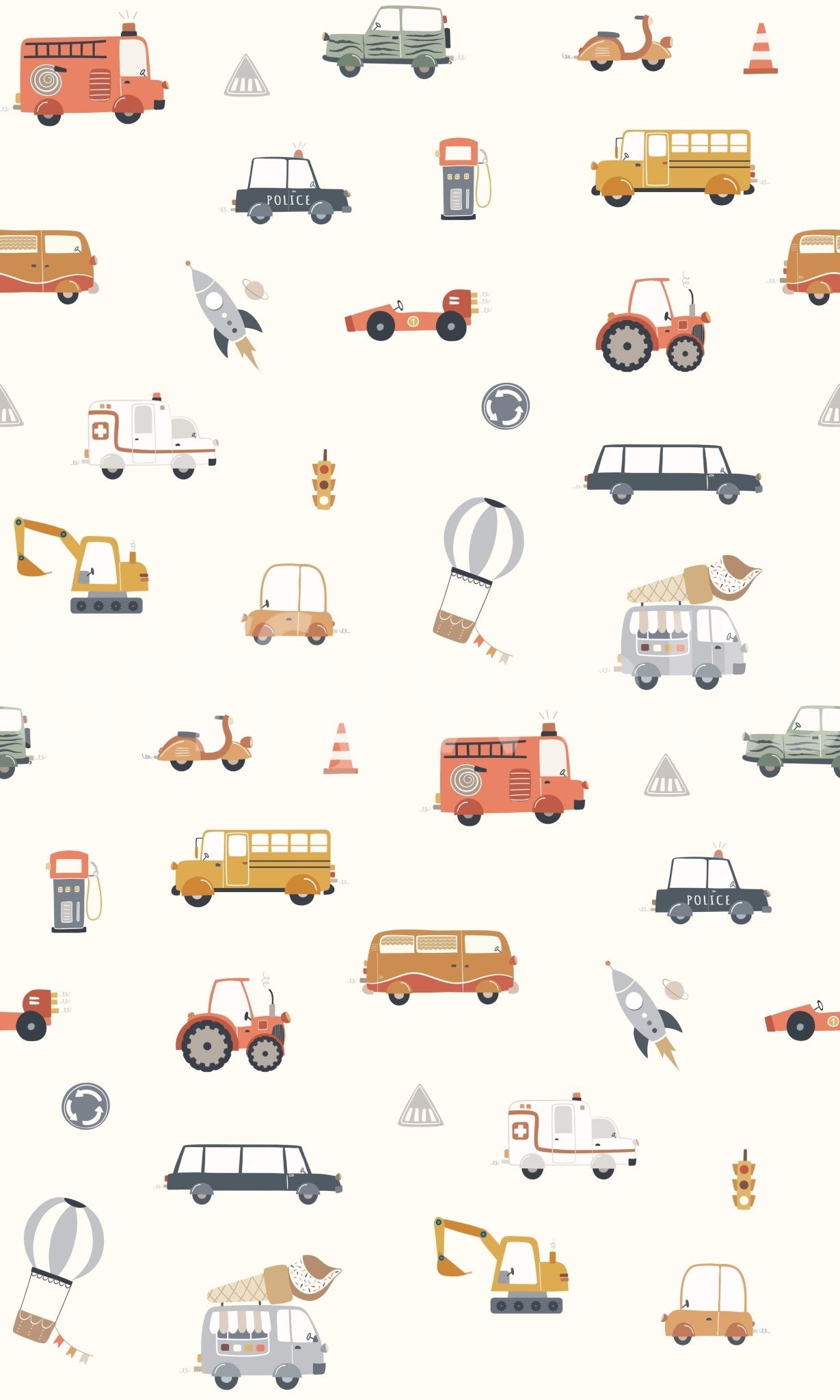 Road Trip Fun Cream background Wallpaper⁠