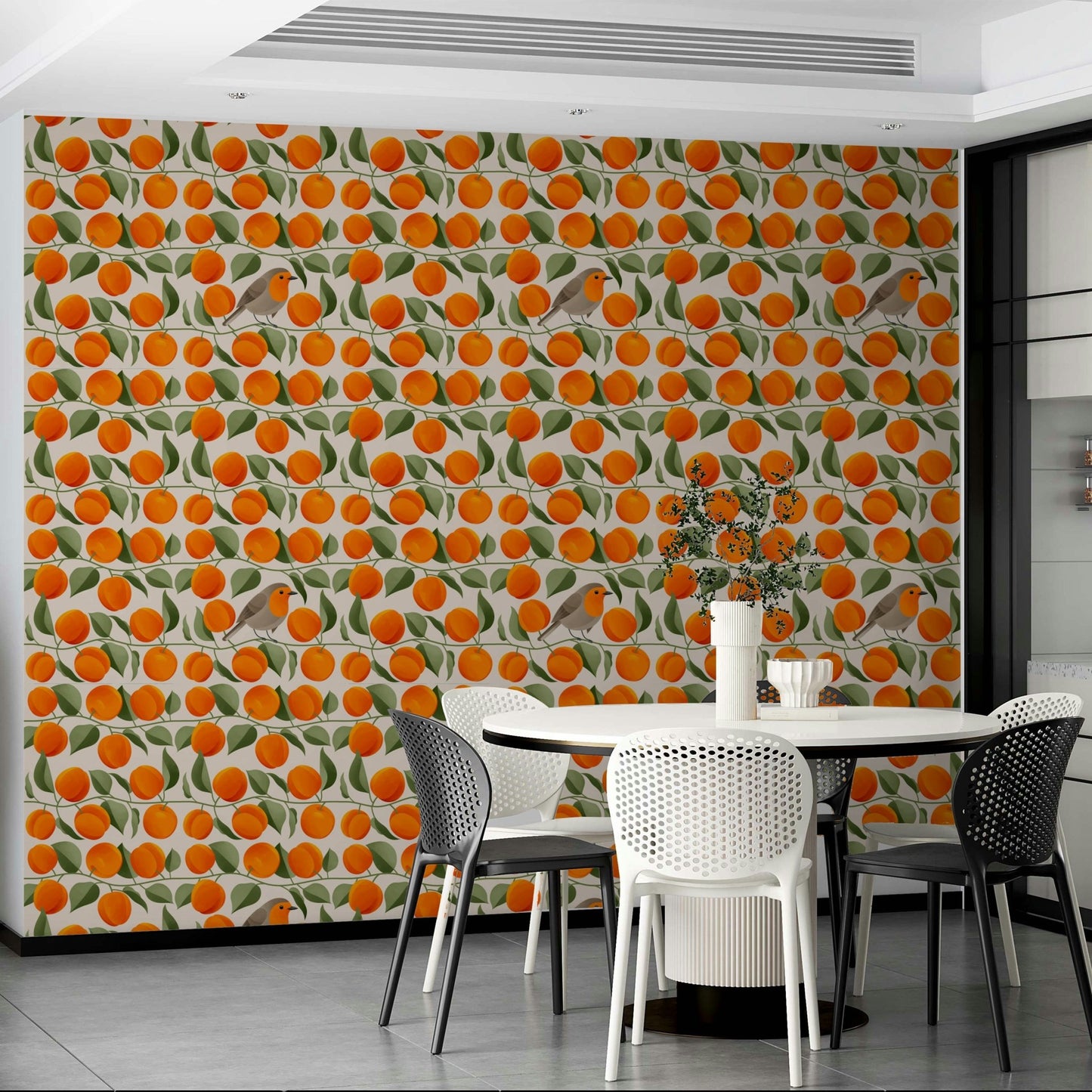 Botanical bird mural wallpaper

