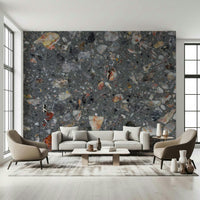 Raw Natural Tile Look wall mural sophisticated industrial finish.