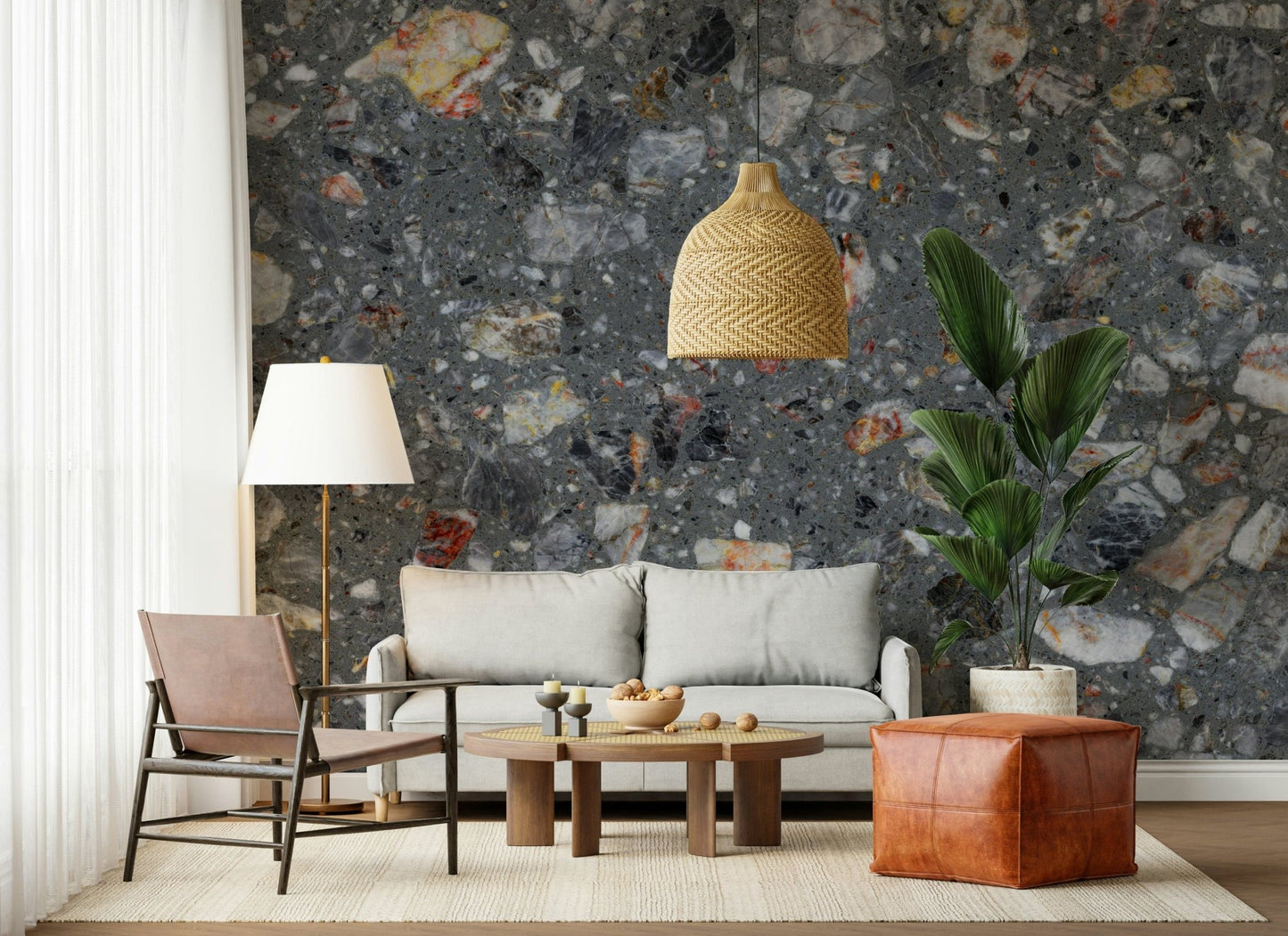 Rough Rocky Grey Texture wallpaper realistic stone chips.