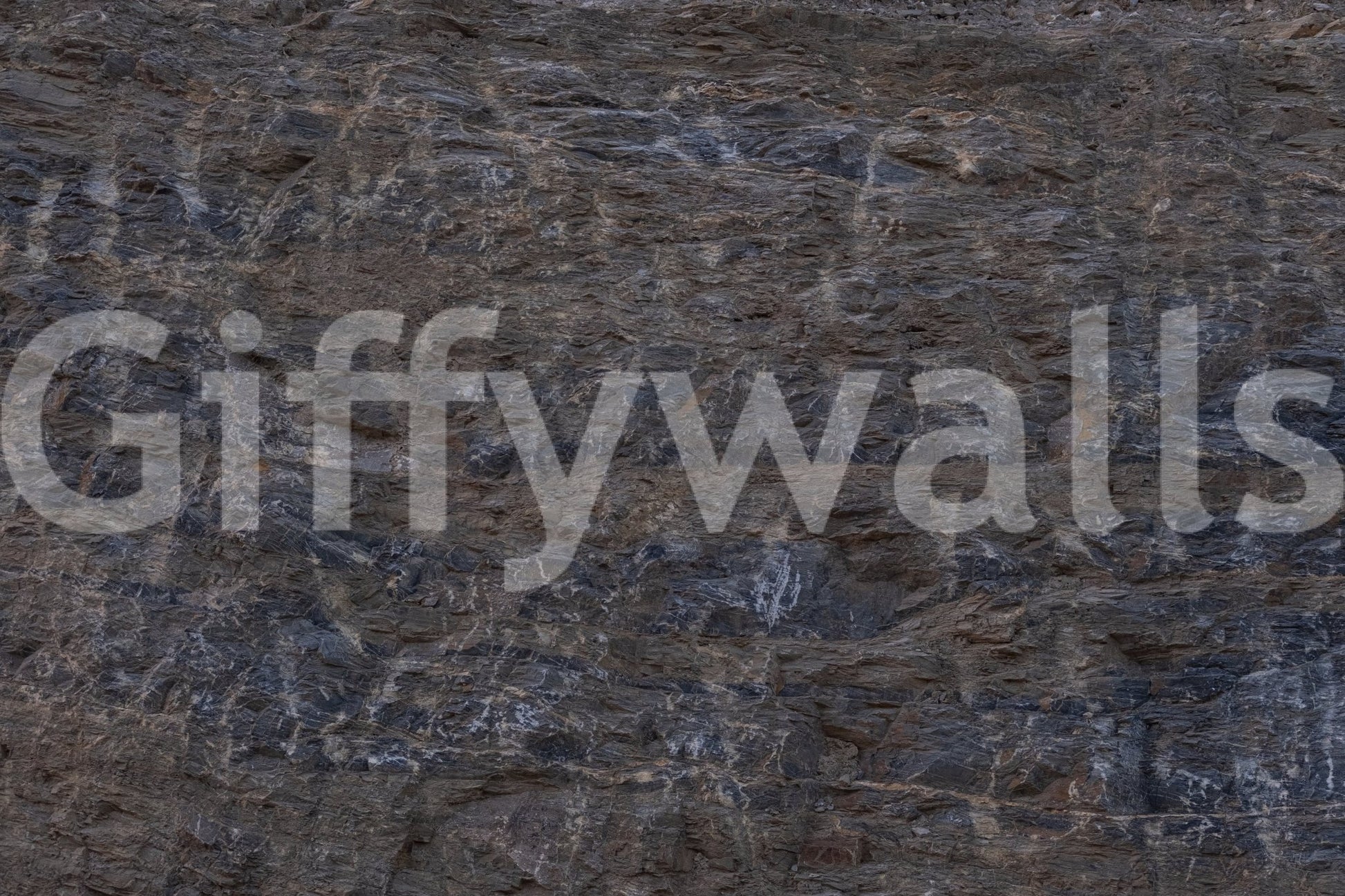 Rocky Terrain wallpaper mural close-up showing rugged blue-grey and brown layered stone texture detail