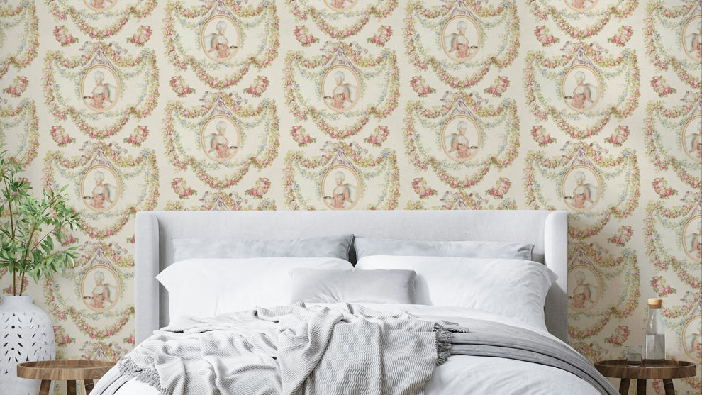 Rococo Romance Wallpaper – Elegant Vintage Floral Mural