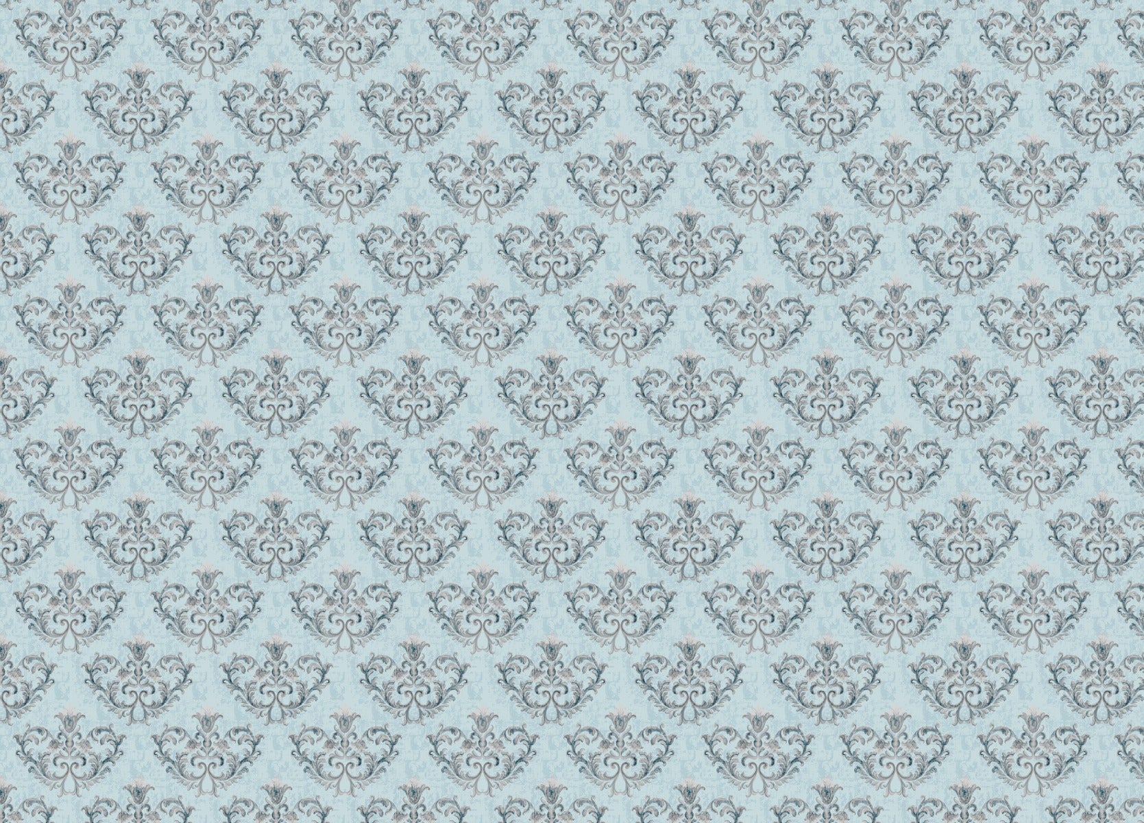 Grey Damask pattern Wallpaper in your room — zoomed
