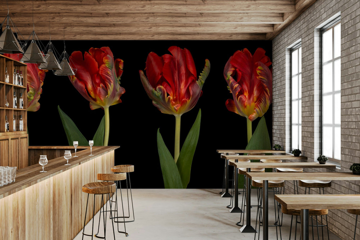 The composition is a horizontal row of four flowers.

