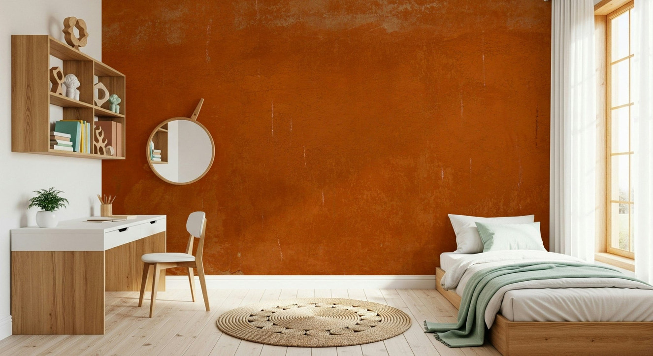 Roman Sall rustic orange texture wallpaper for walls.