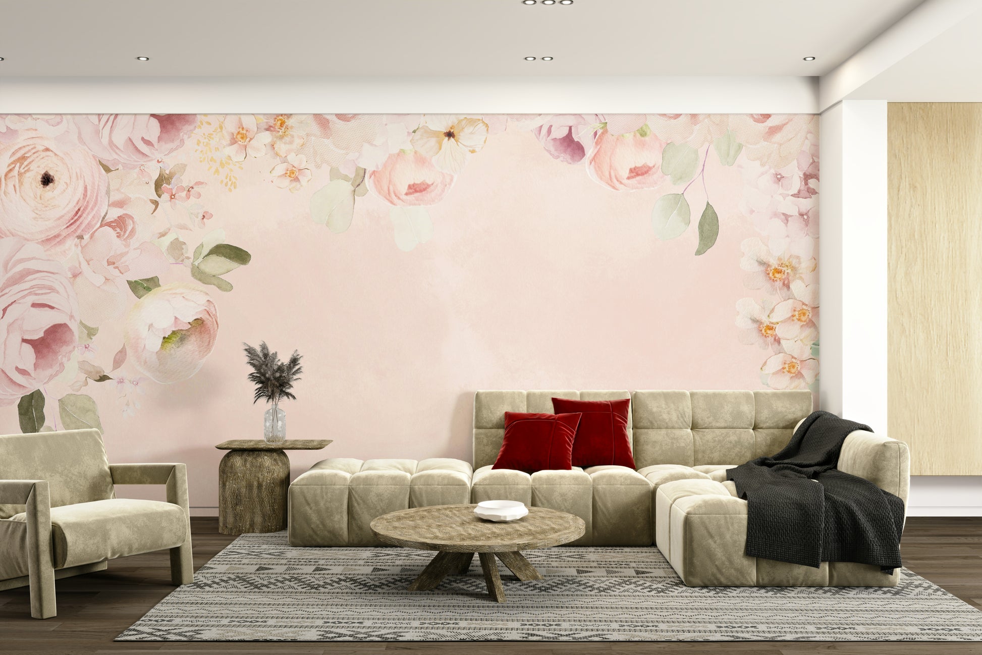 Soft floral frame wallpaper

