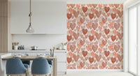 Watercolour Hearts wallpaper showcasing layered heart motifs in gentle, hand-painted shades.