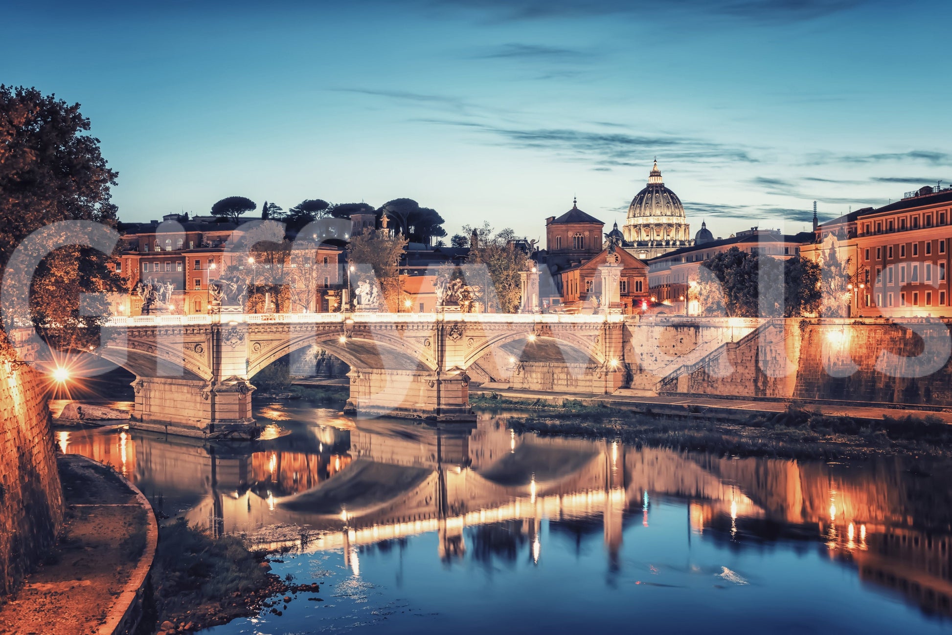 Iconic Vatican landscape Rome Reflections wall mural print.