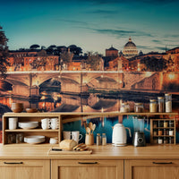 Golden hour Italy Rome Reflections wall mural art.