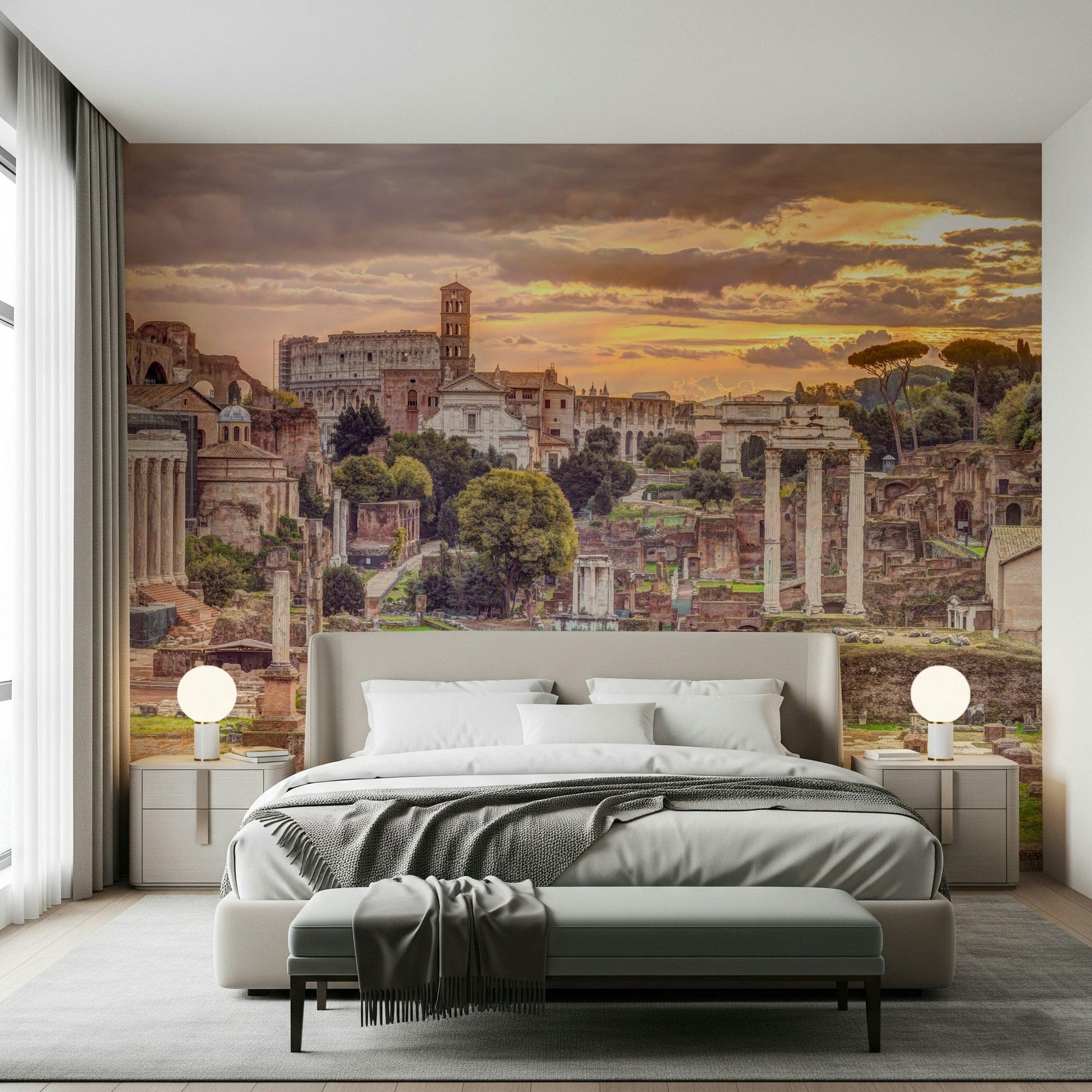 Classic Rome architecture wallpaper mural for modern study room wall