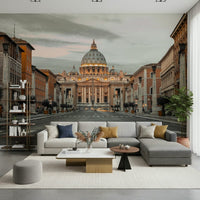 Morning glow Eternal City Vista peel and stick wallpaper historic.