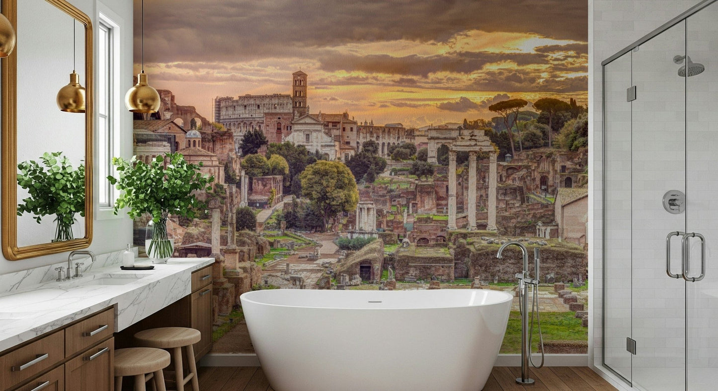 Weathered stone texture Rome mural for dining room feature wall