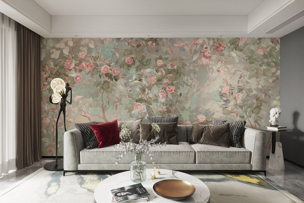 Rose Arboreal Elegance Wall Mural | Giffywalls