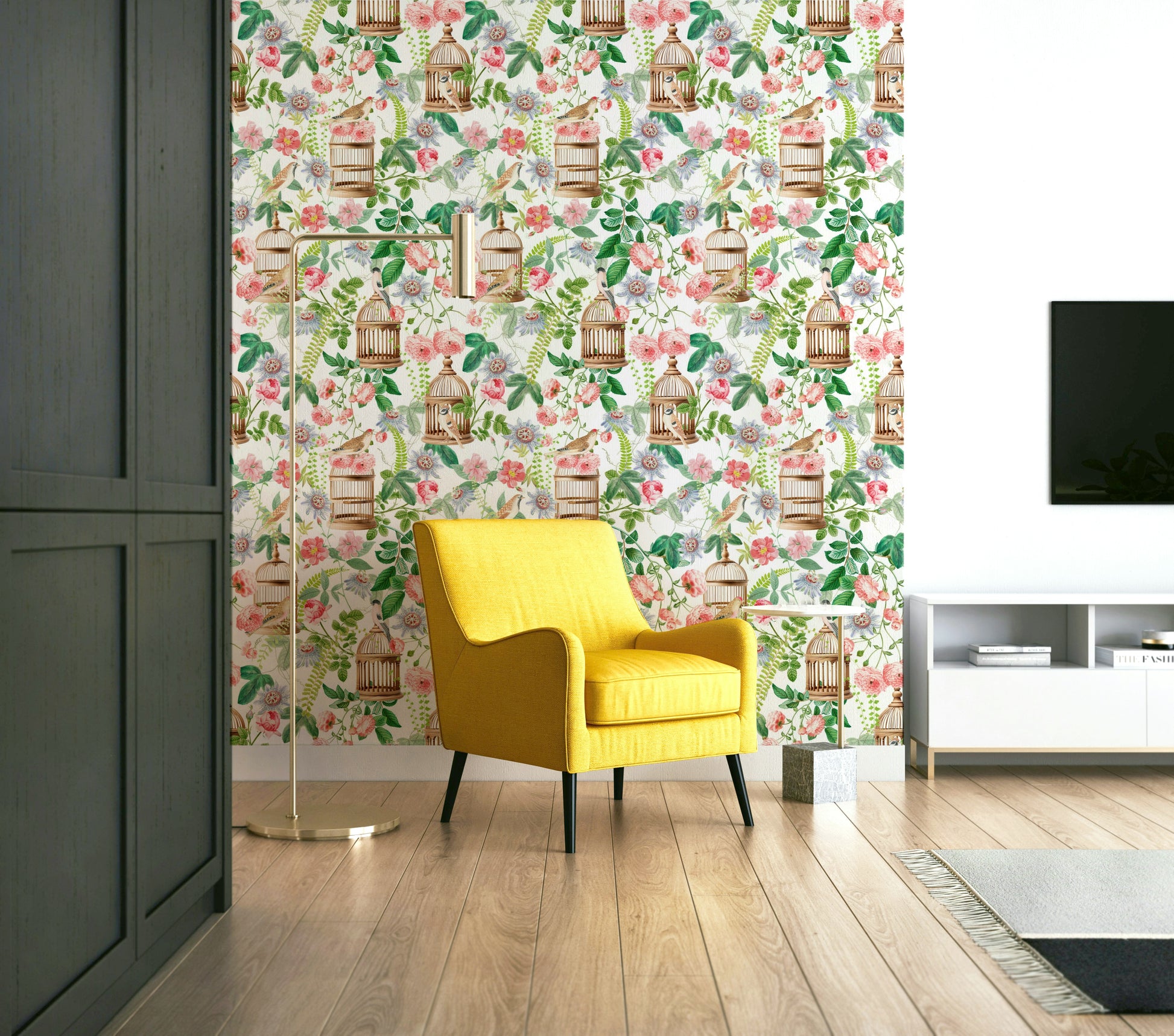 Romantic nature-themed wallpaper

