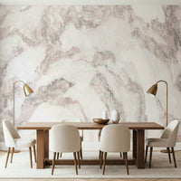 Decorative wallpaper mural blending soft rose tones and natural marble veining for stylish living spaces.