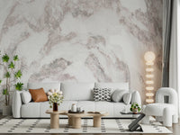 Decorative marble wallpaper mural combining rose quartz tones and subtle texture for sophisticated interiors.