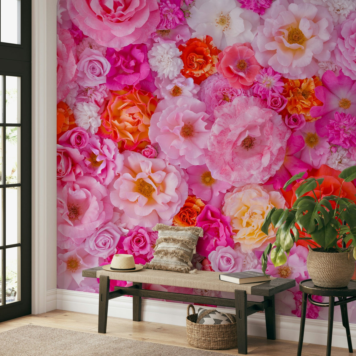 Wandbild „Roses Galore“ – Helle und verspielte Blumentapete