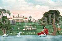 Classic royal garden illustration Royal Garden Serenity wall mural