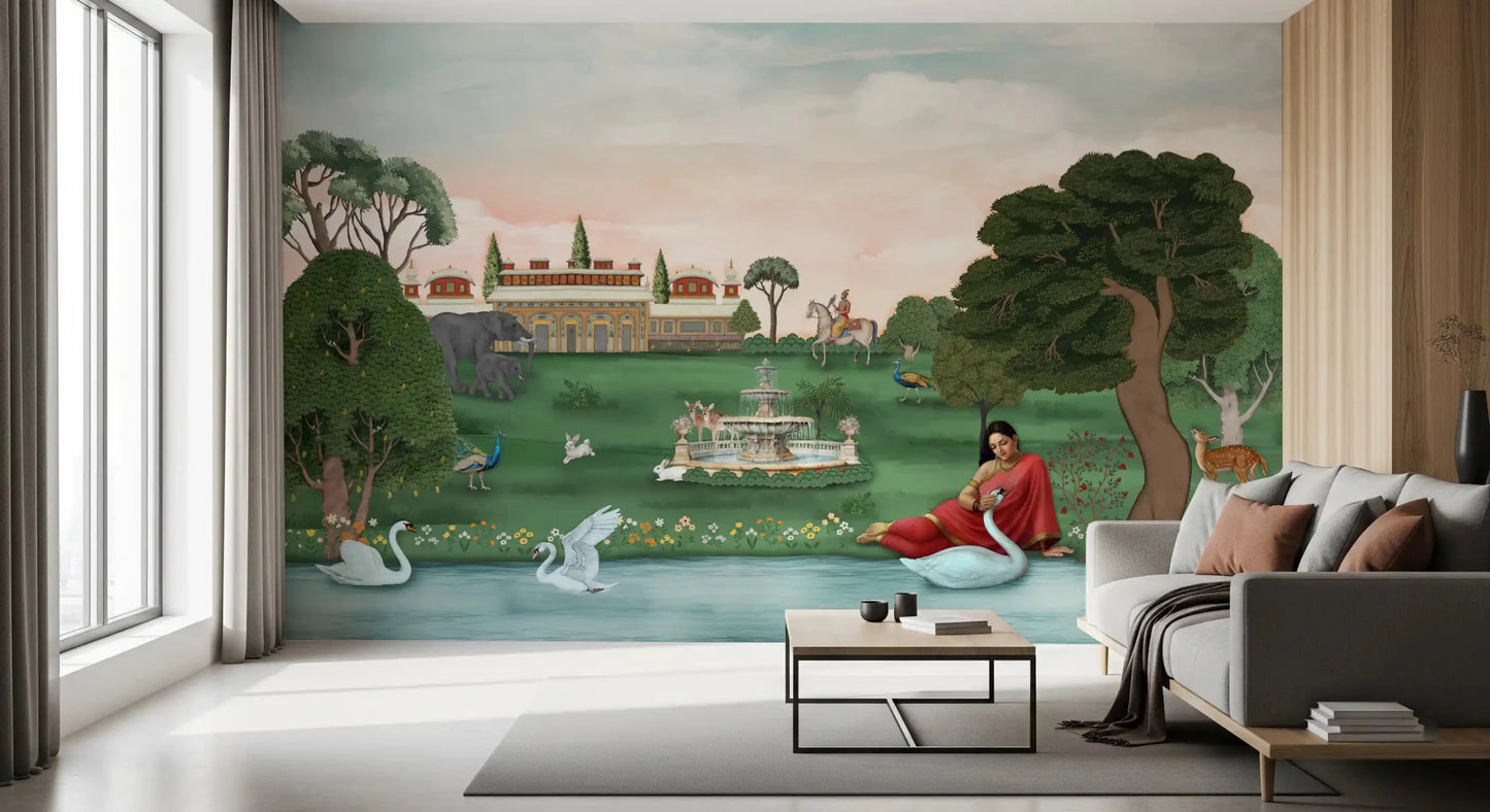 Royal garden scene Royal Garden Serenity wall mural in hallway