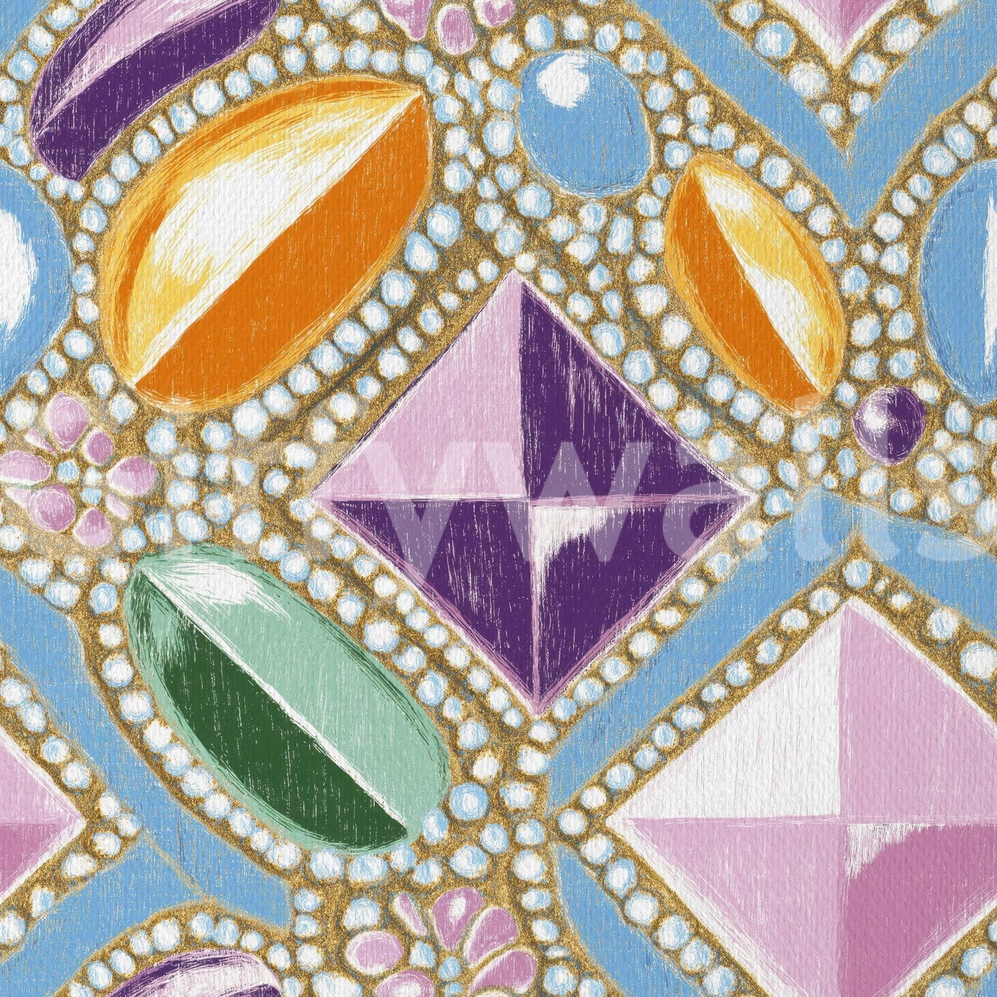 Royal Gemstones Pink Pastel Wallpaper⁠