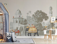 Regal elephant in forest wall mural art
