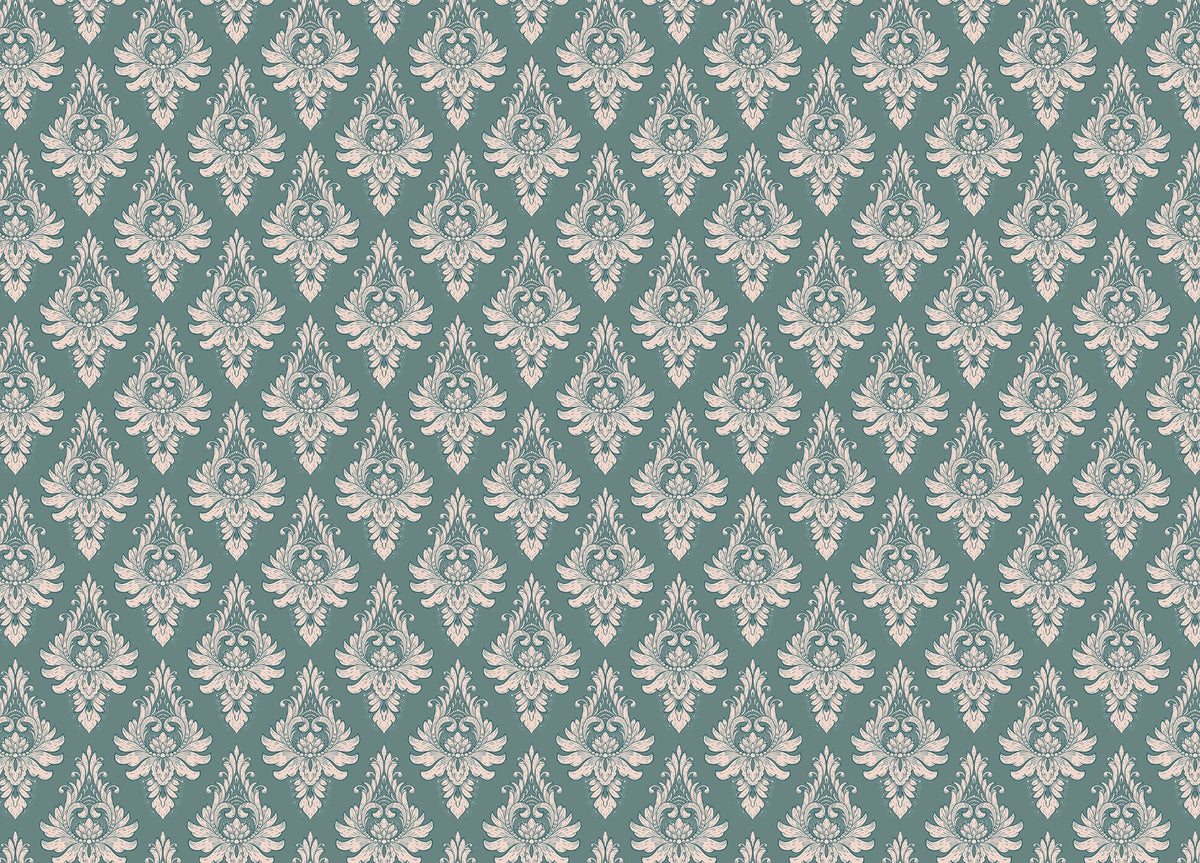 Green Damask Wallpaper for Elegant Walls