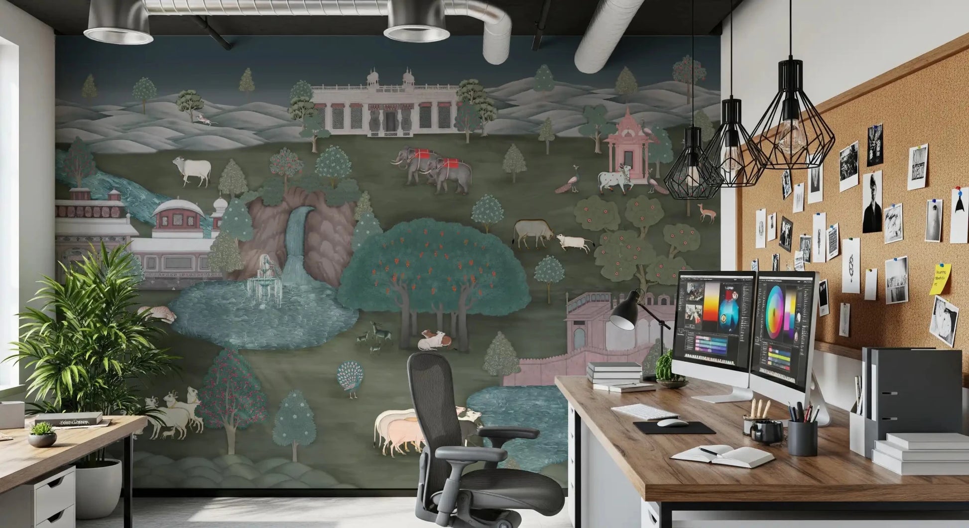 Office Royal Wilderness Tapestry wall mural with landscape scene