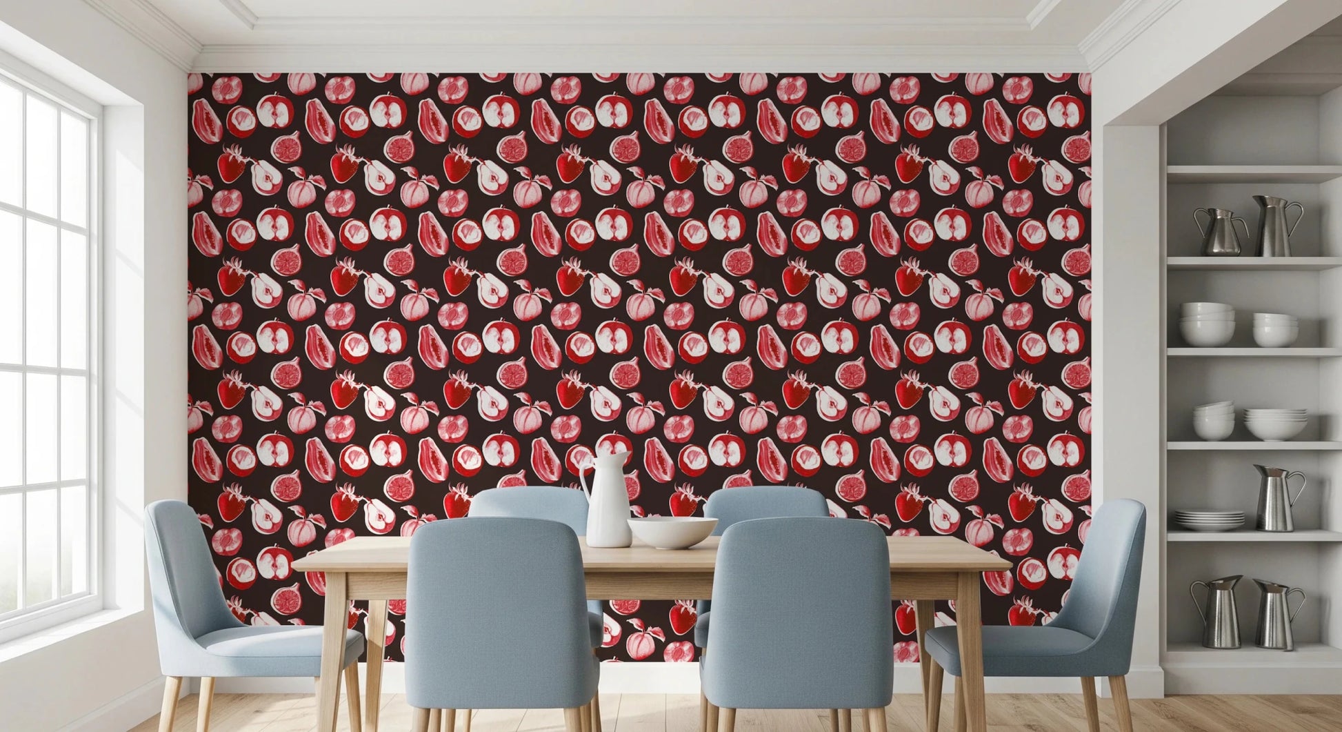 Ruby Harvest Retro summer fruits Wallpaper⁠