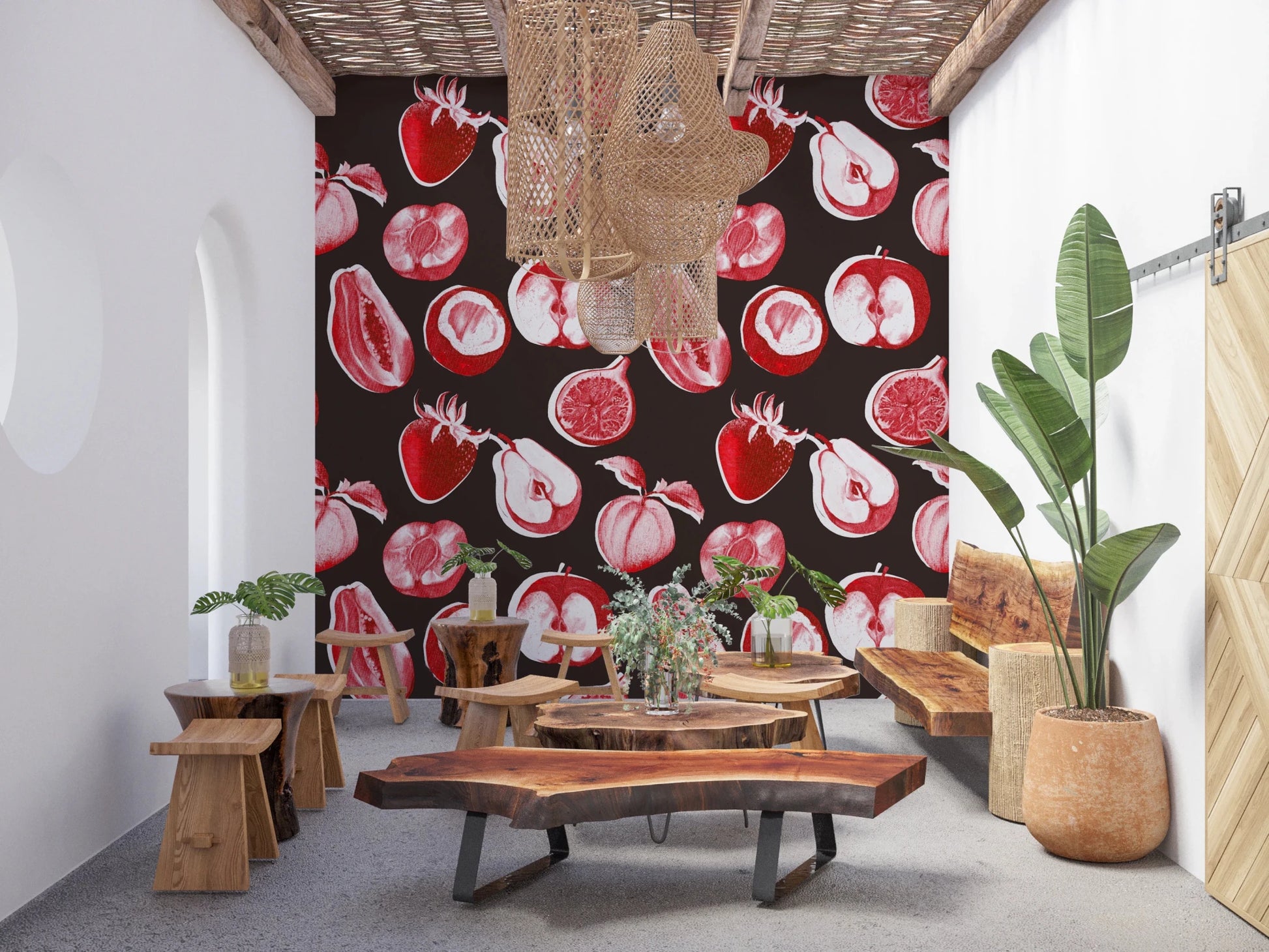 Ruby Retro Fruit Harvest Wall Mural