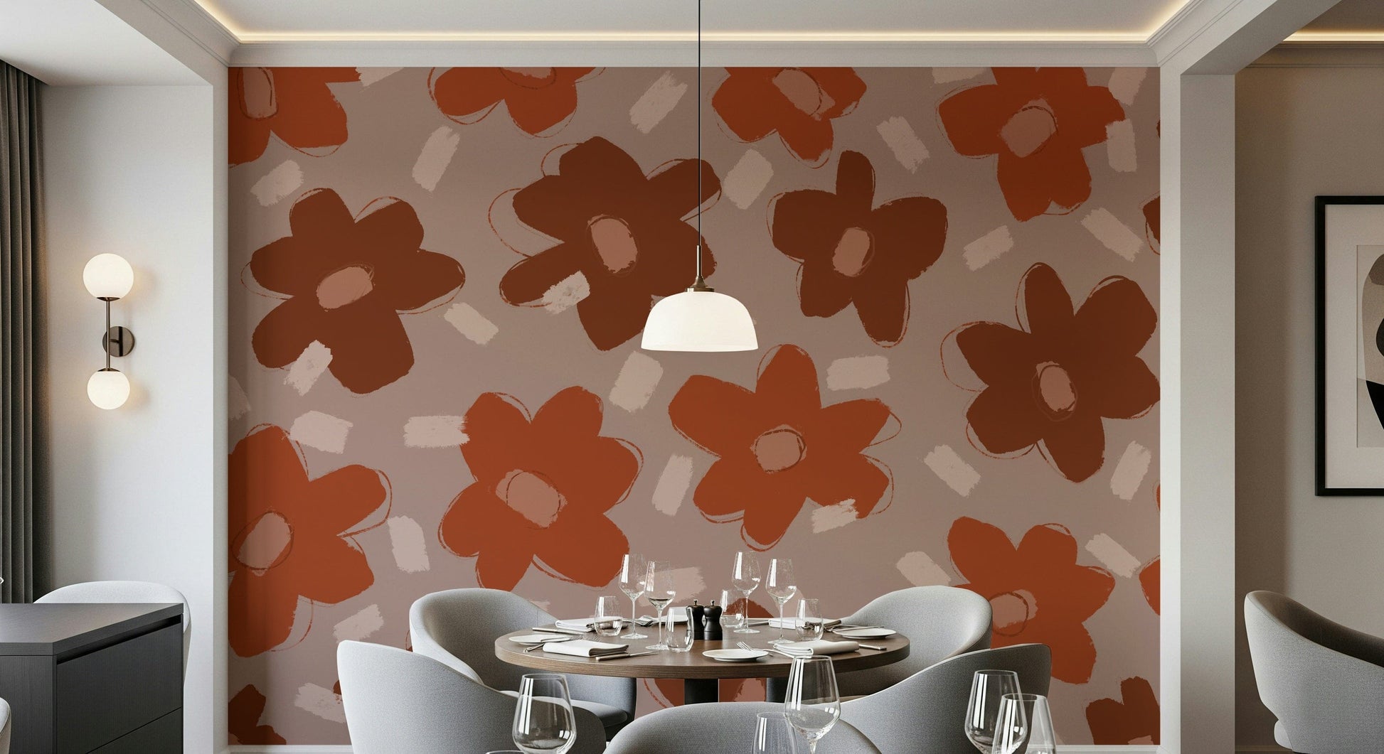 A classic botanical wallpaper for walls.

