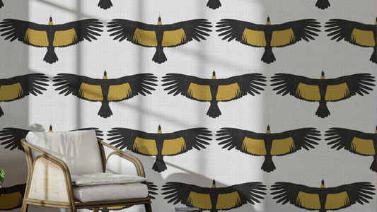 Nature-themed wallpaper with flock of condors

