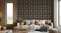 Rustic Bloom Small white oil painted flowers Wallpaper⁠