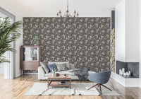 Rustic Bloom Small white oil painted flowers Wallpaper⁠