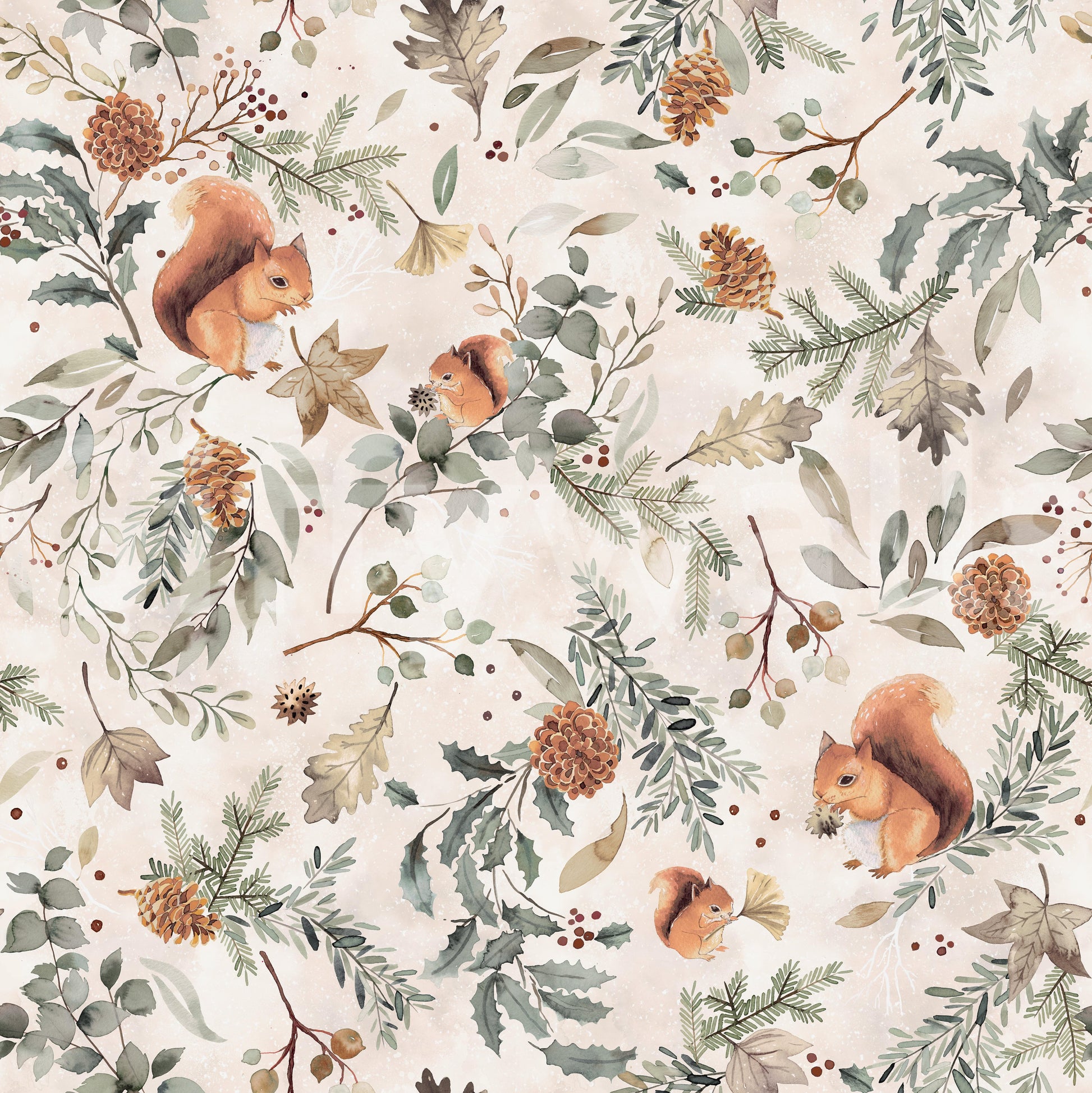 Farmhouse décor with botanical foliage wallpaper

