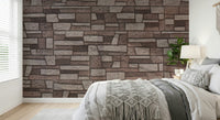 Textured mural of charming bricks adding warmth and character to walls