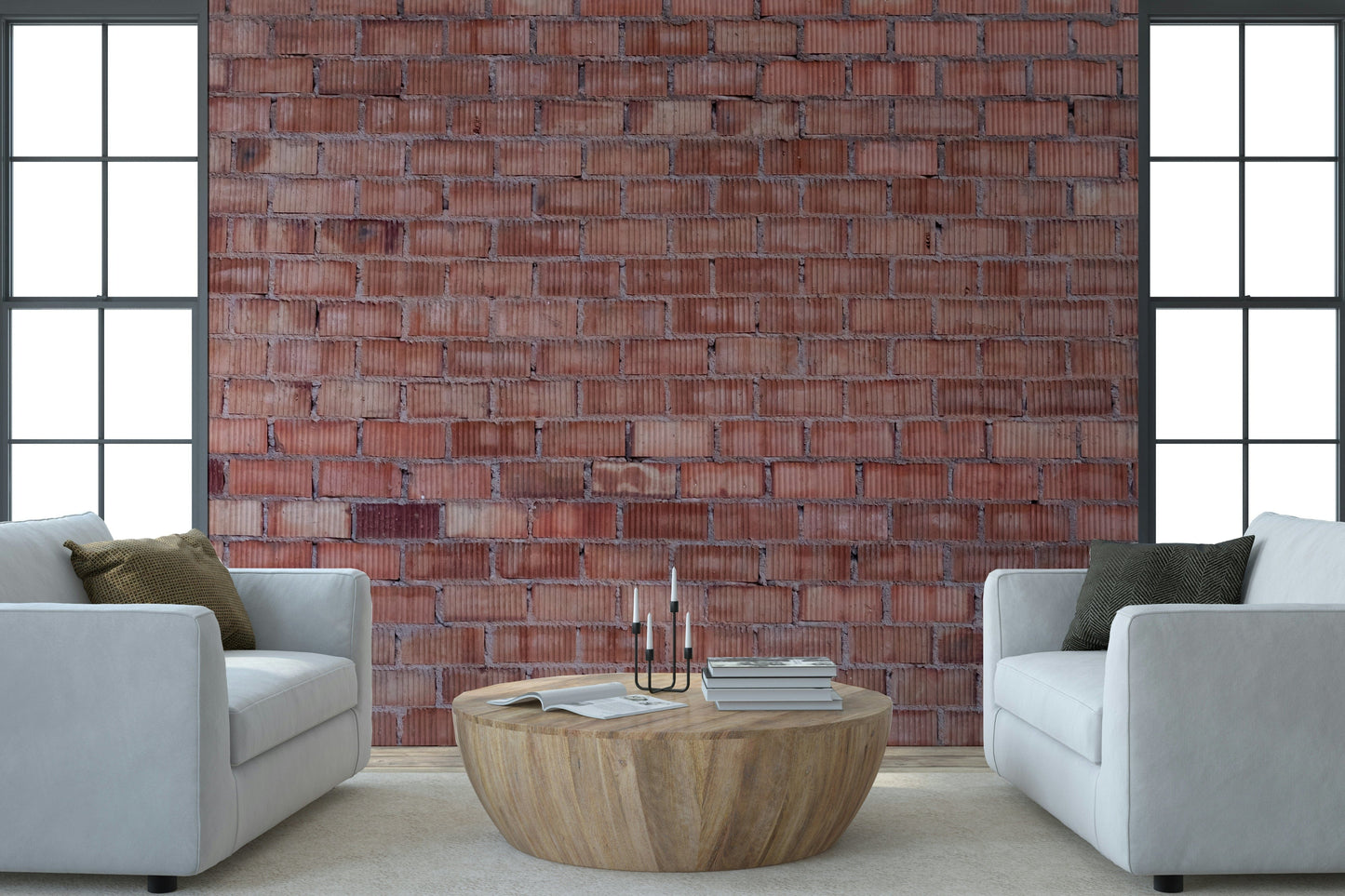 Terracotta Brick Wall Wallpaper Mural with natural brick textures and earthy colors for cozy, stylish décor.